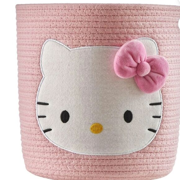 Hello Kitty Bow Rope Decorative Storage Bin- Pink - Picture 2 of 16